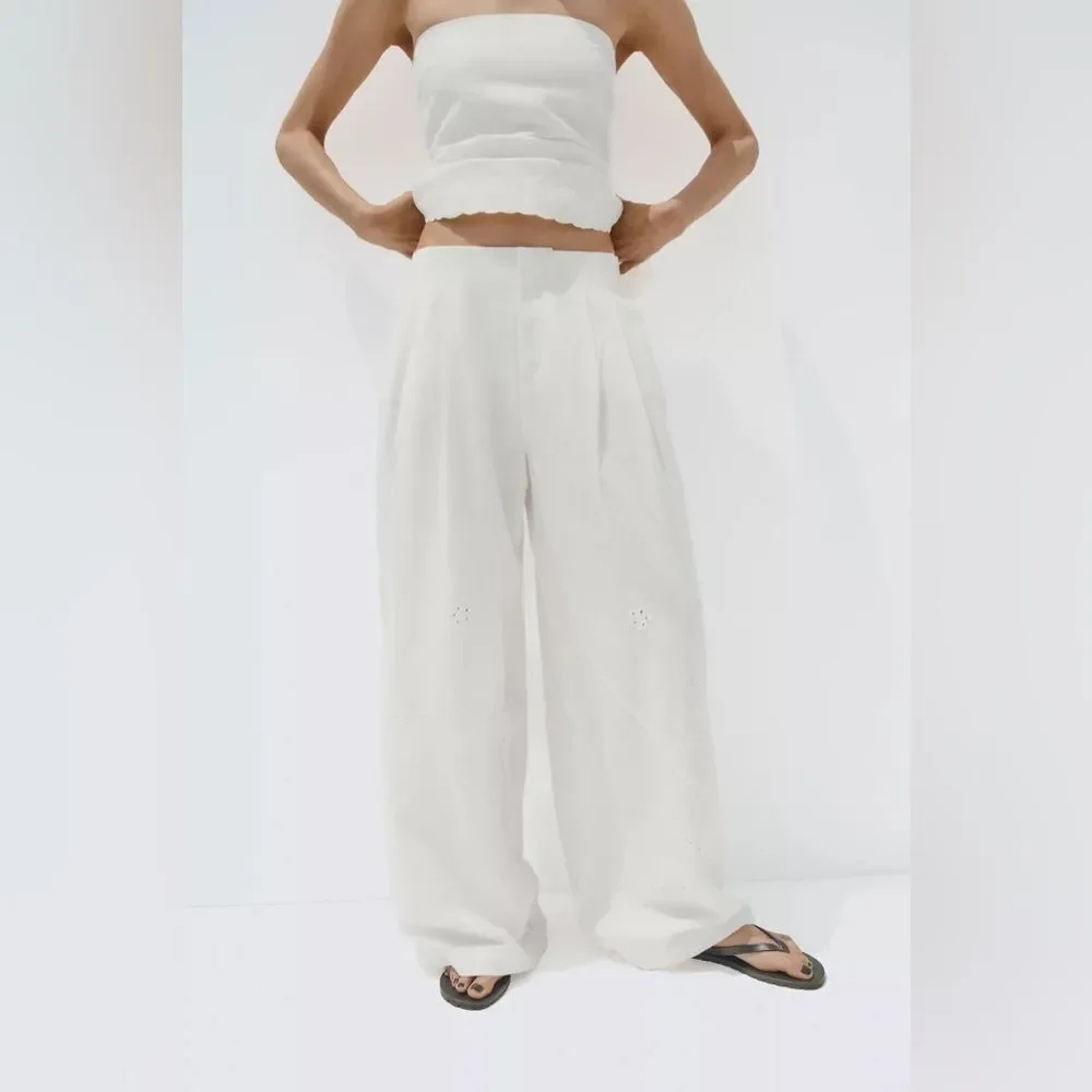 ZARA EMBROIDERED PANTS